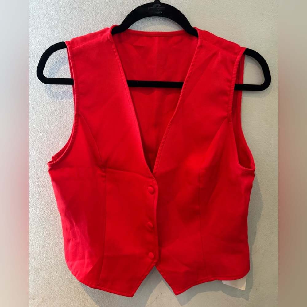 Misura Vibrant Red Button-Up Vest large